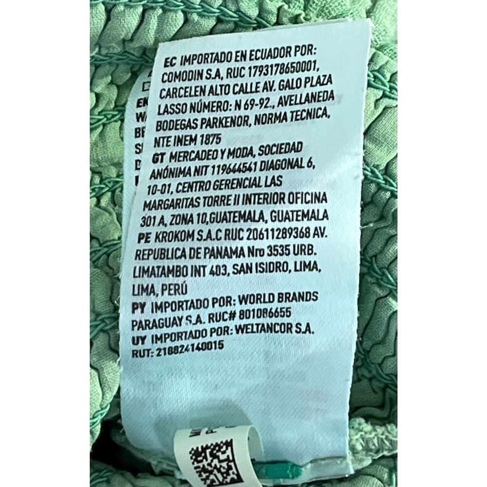 American Eagle Green Smocked Ruffle Crop Tank Size M - Picture 7 of 7